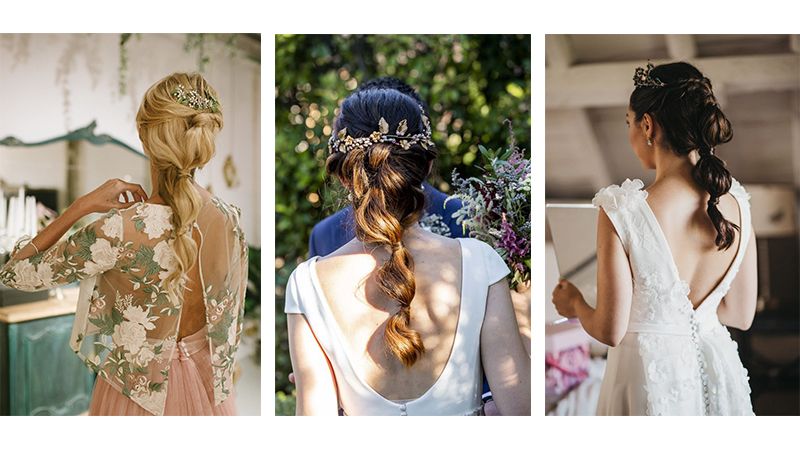 Peinados de novia 2019 para espaldas en V  OUI Novias